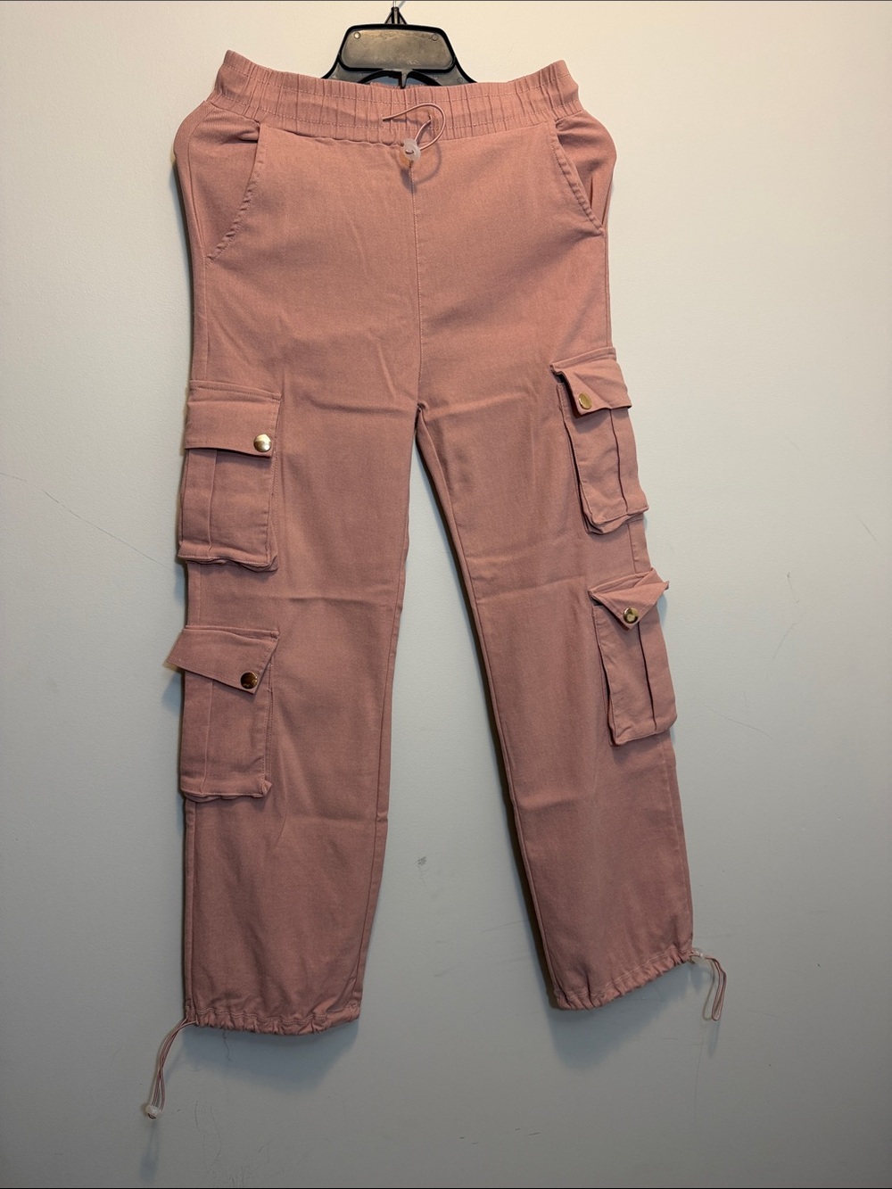 High-Rise Cargo Joggers in Dusty Rose